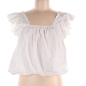 Zara Ruffle Eyelet Sleeve Top